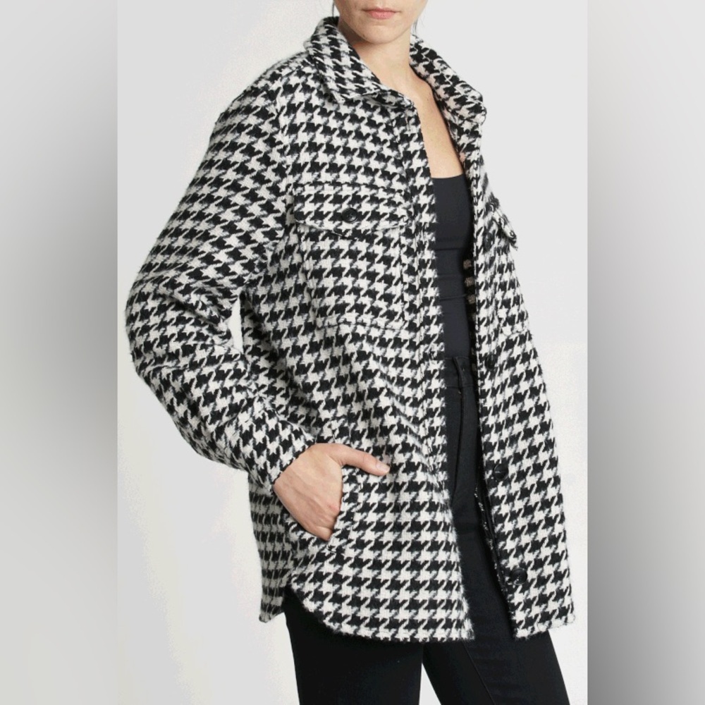 Pistola Libby Houndstooth Button Down Shirt Jacket